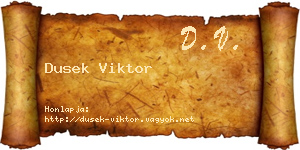 Dusek Viktor névjegykártya